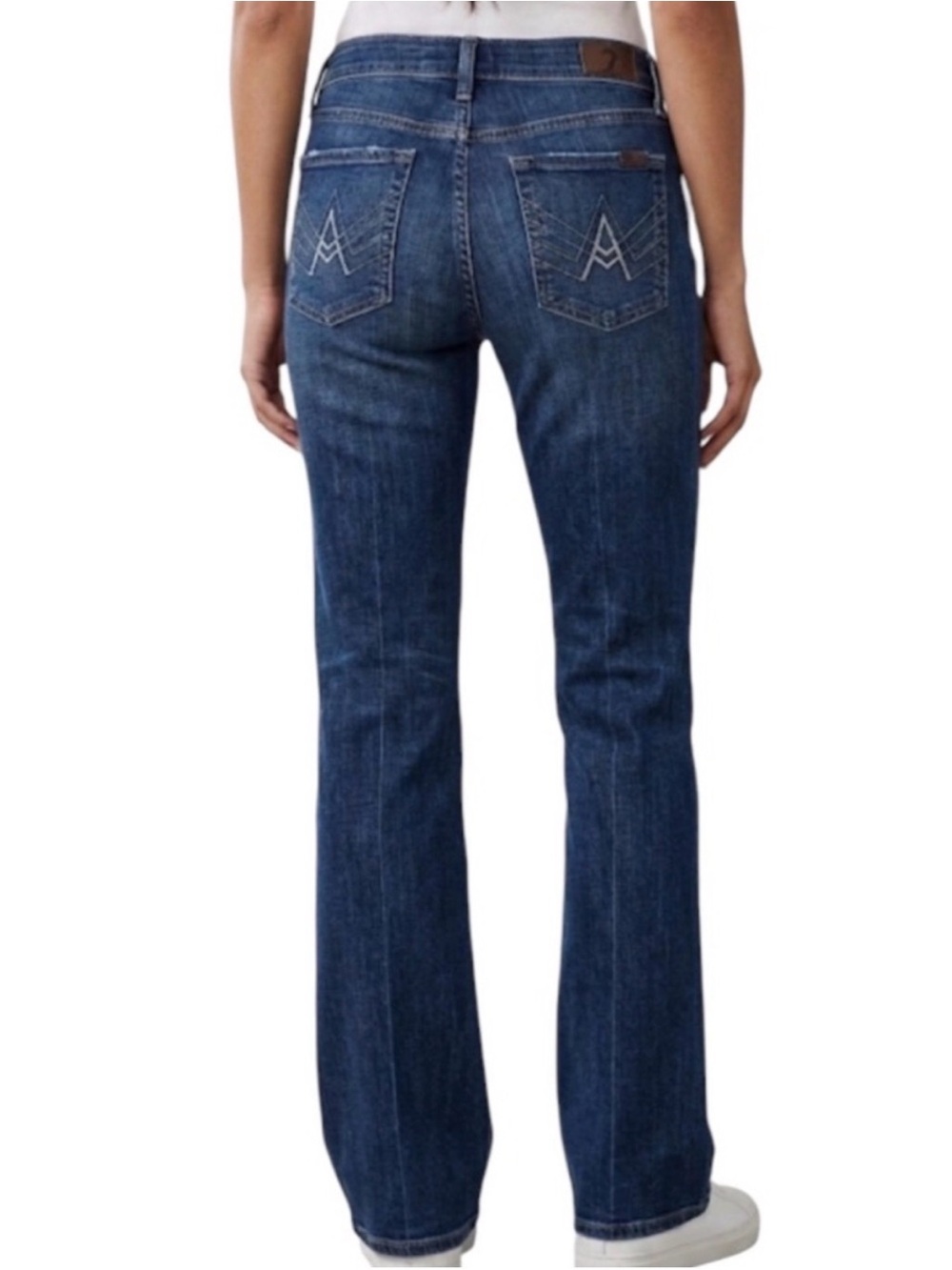 7 For All Mankind 7FAM A-Pocket Flare Jeans Low Rise Size 29 Dark Wash Denim